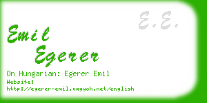 emil egerer business card